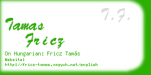 tamas fricz business card